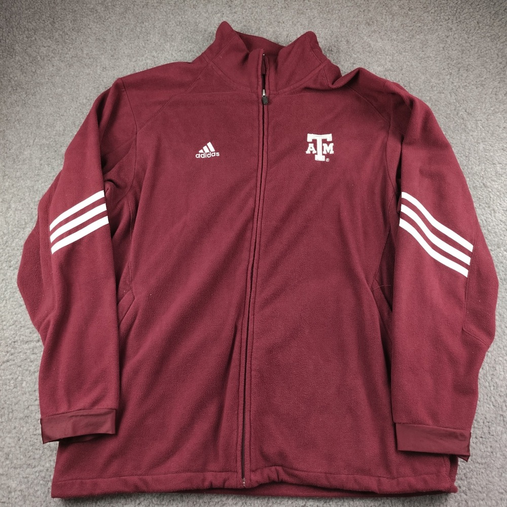 Adidas ClimaWarm Texas A&M Aggies Fleece Jacket Mens Medium Maroon Full Zip ATM